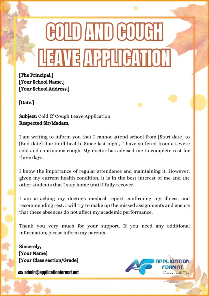 Cold and Cough Leave Application