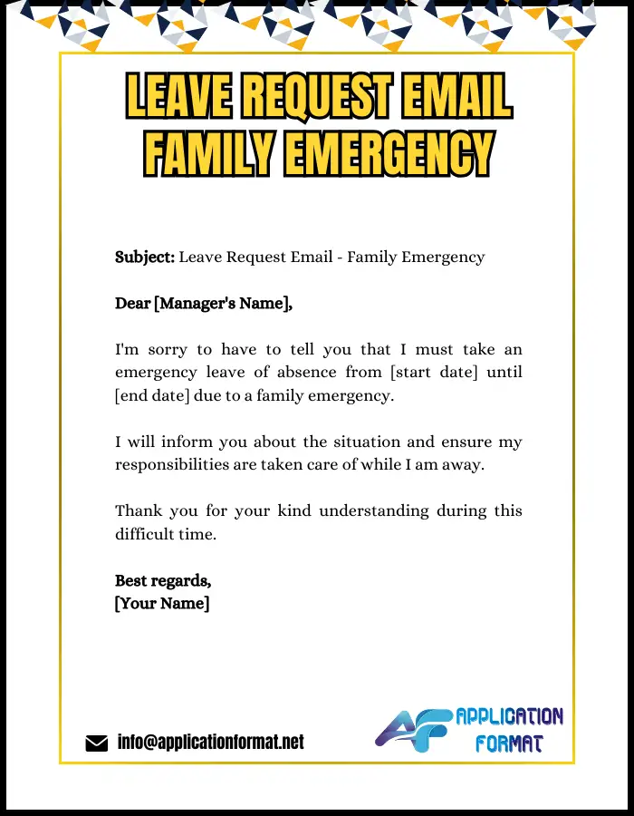 Leave Request Email to Manager – Family Emergency