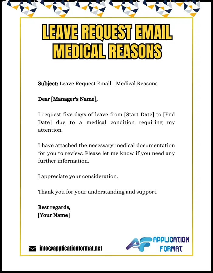 Leave Request Email to Manager – Medical Reasons