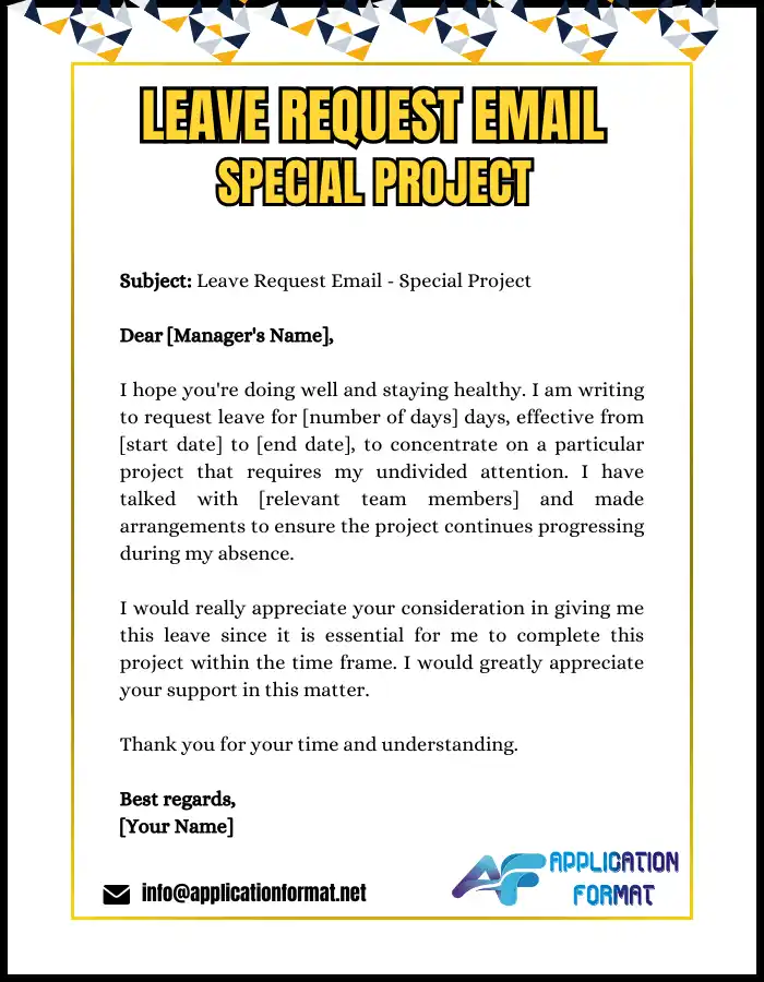 Leave Request Email to Manager – Special Project