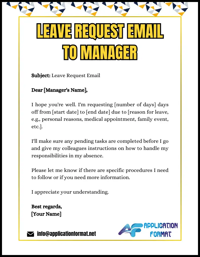 Sample- Leave Request Email to Manager