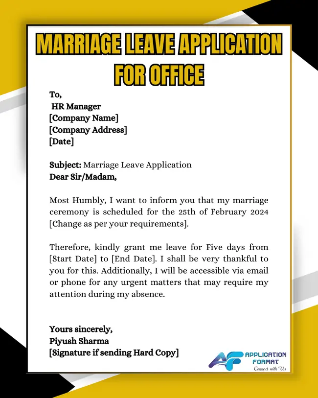 Marriage Leave Application For Office 3