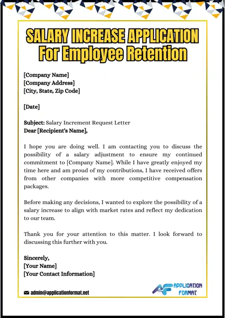 Salary Increment Request Letter for Employ Retention